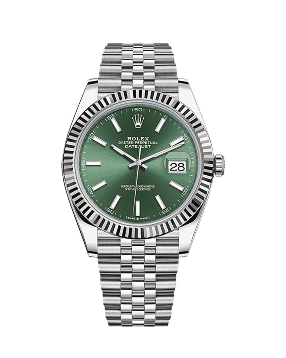 2025 rolex datejust 41mm mint green dial 126334