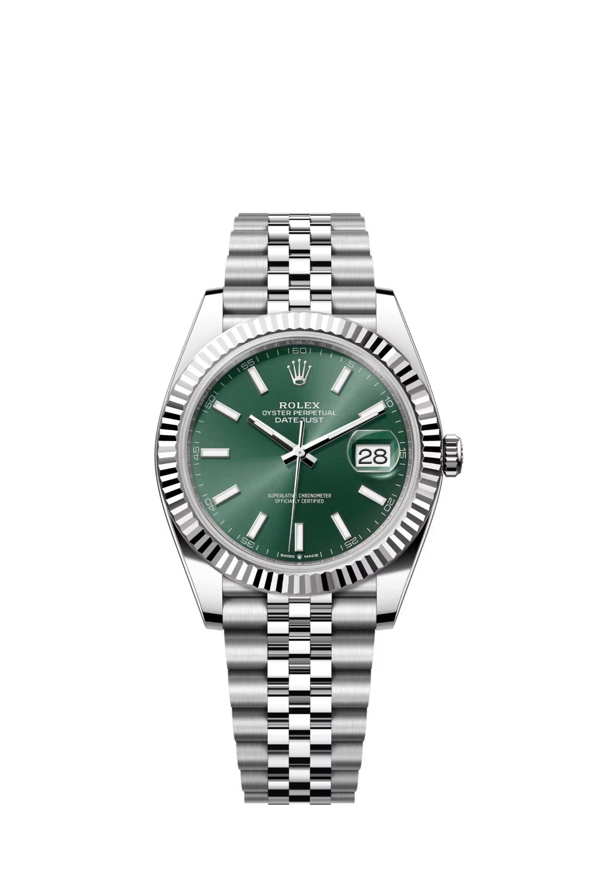 2026 unworn rolex datejust 41mm mint green dial 126334